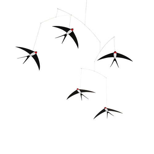 Five Flying Swallows
