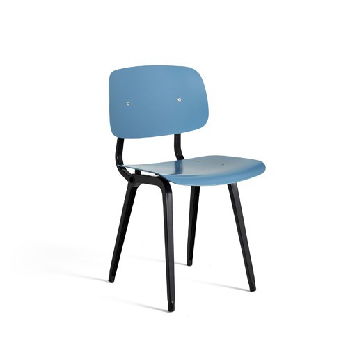 Revolt Chair Black Powder Coated Steel-Azure Blue
