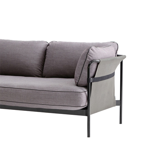 CAN Sofa 2 seater   Black frame/Grey Canvas/SUR#670