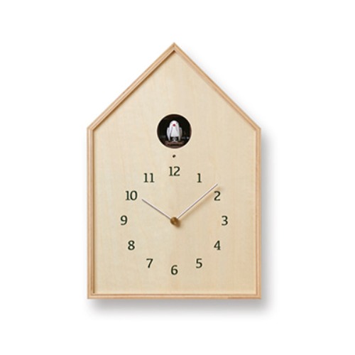 Birdhouse Clock Natural