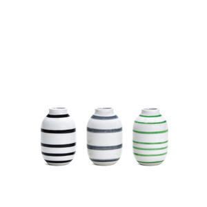 Omaggio Miniature Vase 3-pack Mix3(black, grey, green)